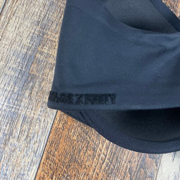 Savage X Fenty by Rihanna Women's 32C Caviar Black Soft N Savage Padded Demi Bra - Picture 9 of 16